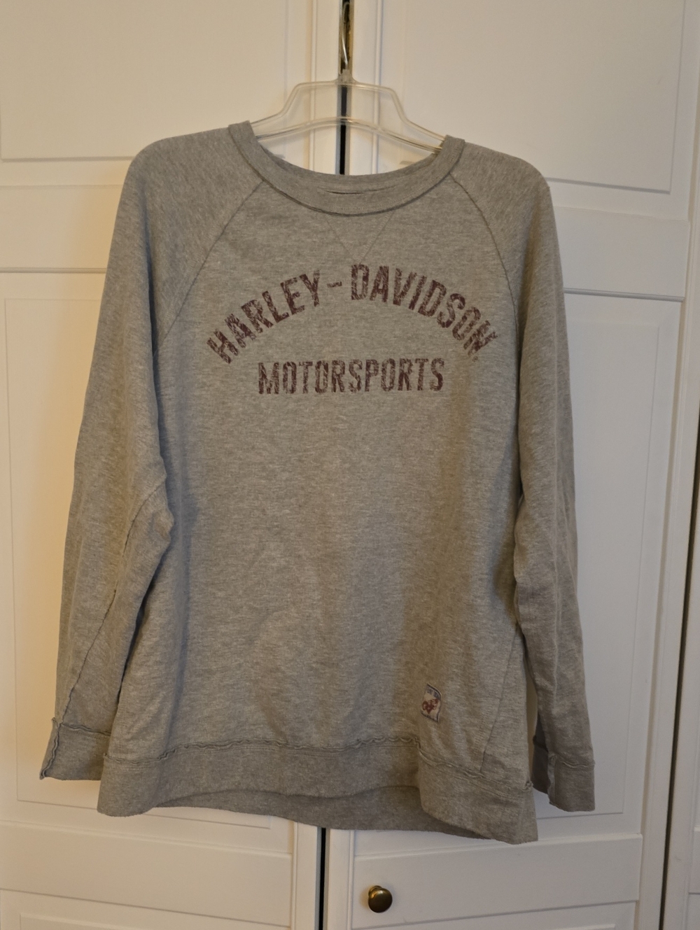 Harley-Davidson Gray Sweatshirt with Maroon Motorsports Logo Mens Xl